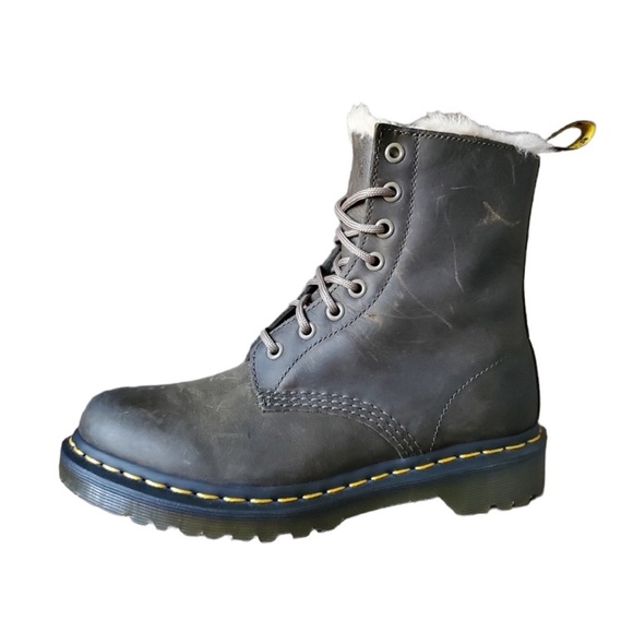 Dr. Martens Shoes - DR. MARTENS 1460 Serena Fur Lined Lace Up Combat Boots Size 7